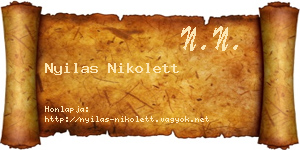 Nyilas Nikolett névjegykártya